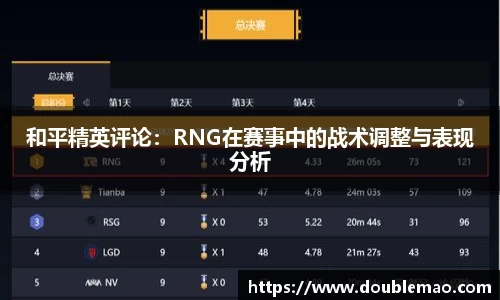和平精英评论：RNG在赛事中的战术调整与表现分析